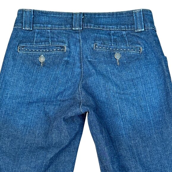 Cruel Girl Women's Midrise Dark Wash Cuffed Western Capri Jeans (5) - Picture 8 of 9